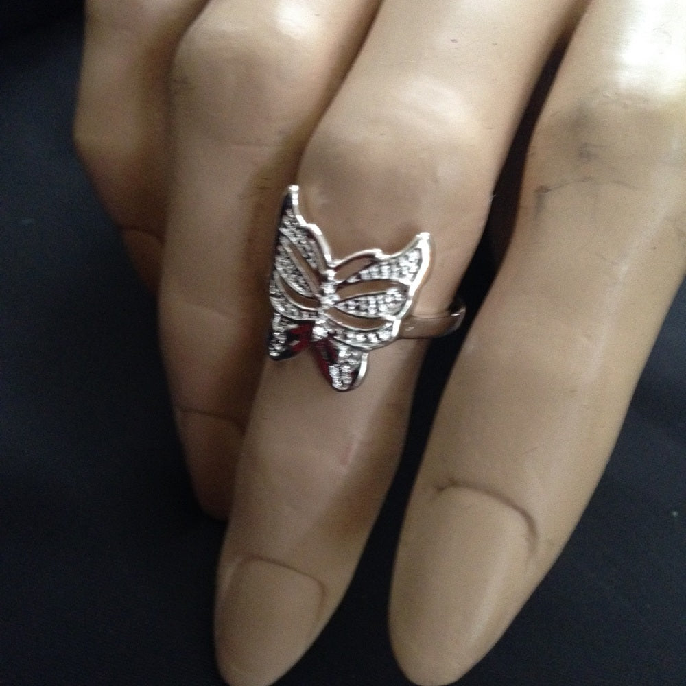 Vintage, 925 Silver Butterfly Ring (Size 6-7)