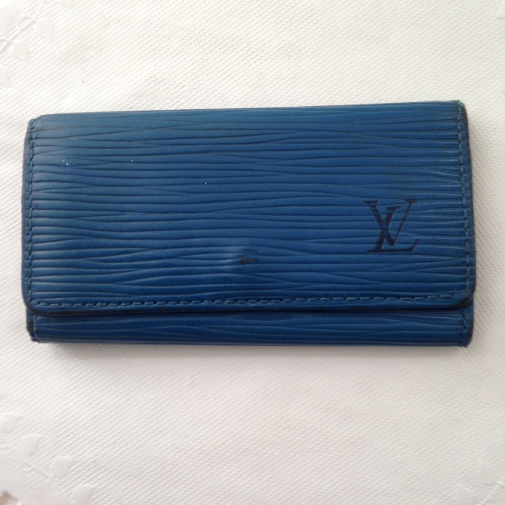 Authentic, Louis Vuitton, Blue Epi Leather 4-Hooks