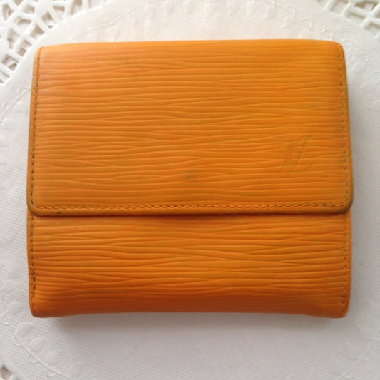 ,Louis Vuitton Yellow Epi Leather Compact Wallet