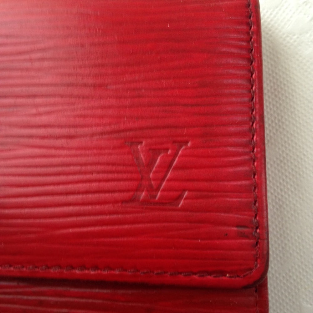 Authentic, Louis Vuitton Red Epi Leather Wallet