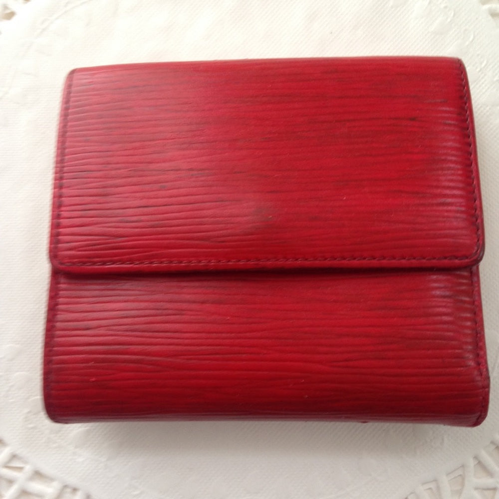 Authentic, Louis Vuitton Red Epi Leather Wallet