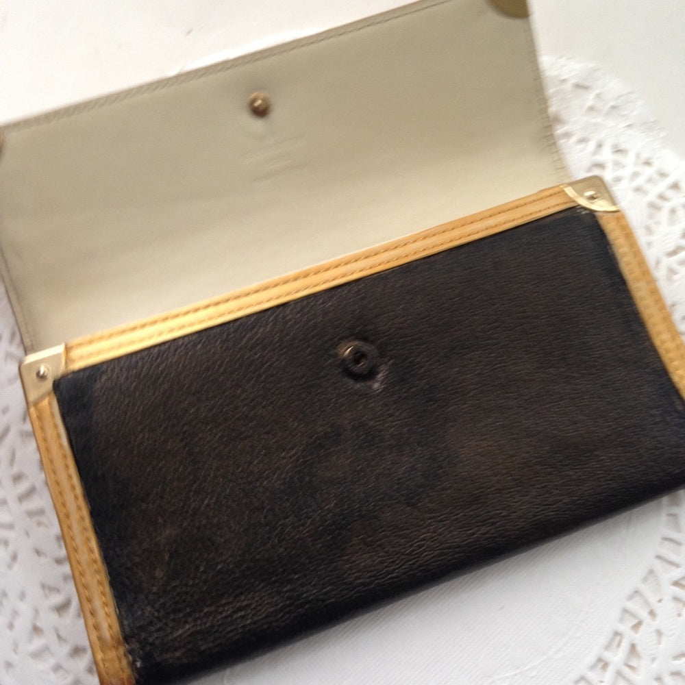 Louis Vuitton Black-Beige Tri-fold Wallet