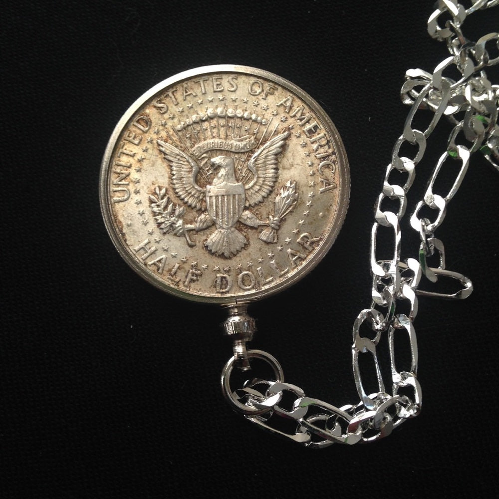 1964 Silver Half Dollar Coin, 18in 925 Chain