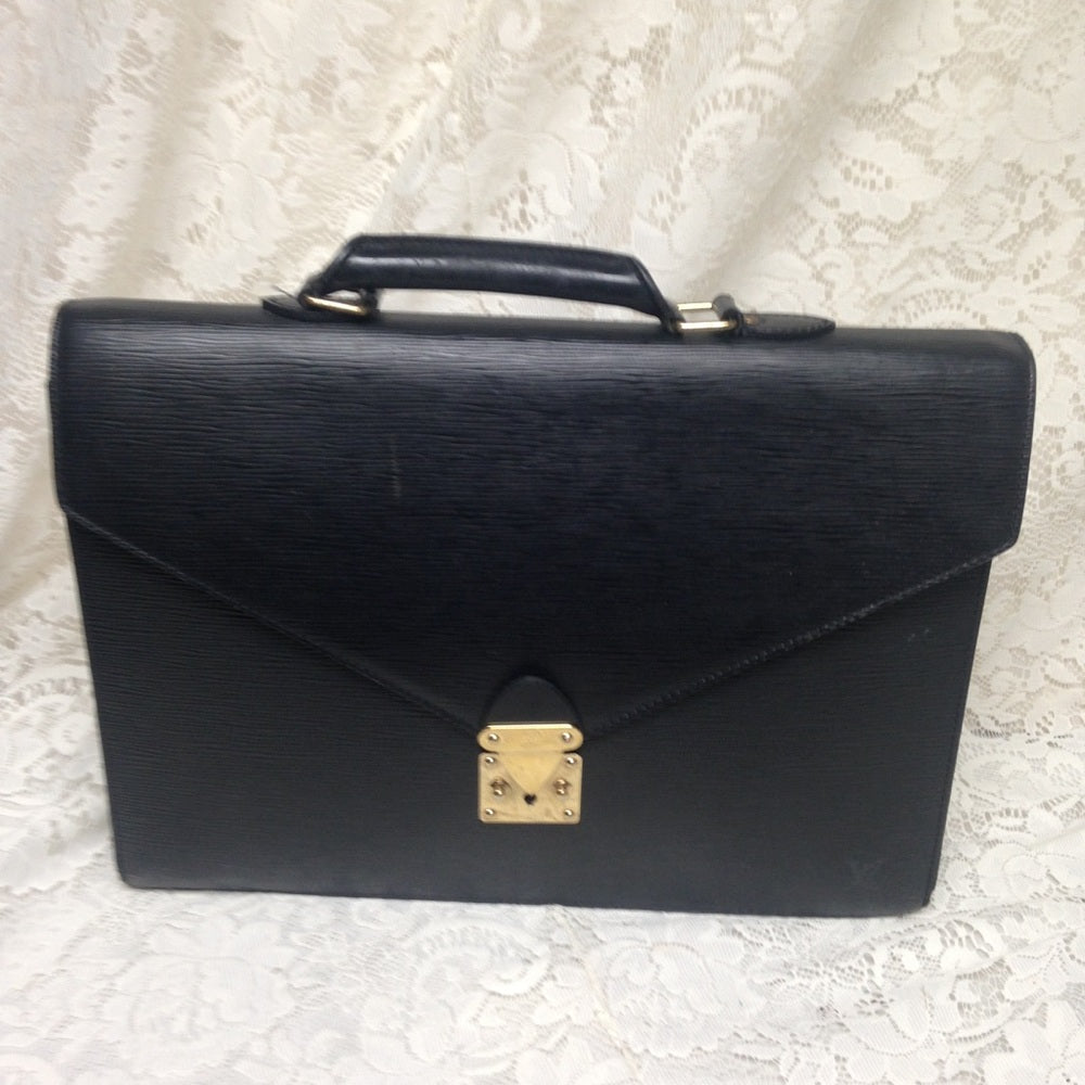 Louis Vuitton Black Epi Leather 2-Gusset Briefcase
