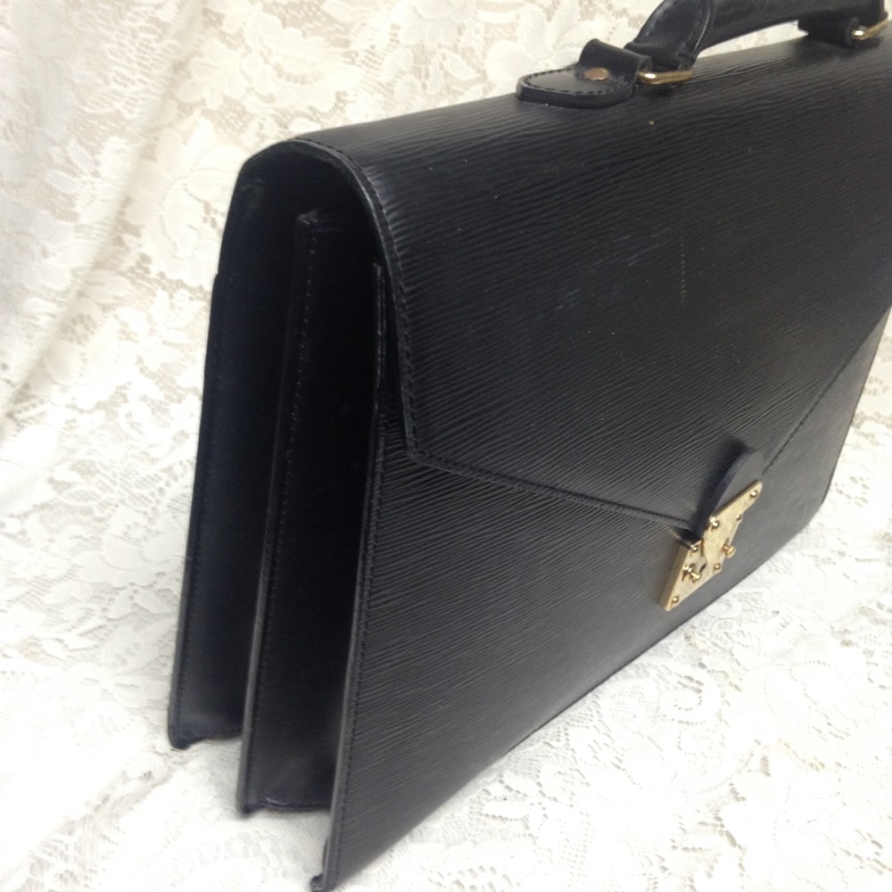 Louis Vuitton Black Epi Leather 2-Gusset Briefcase
