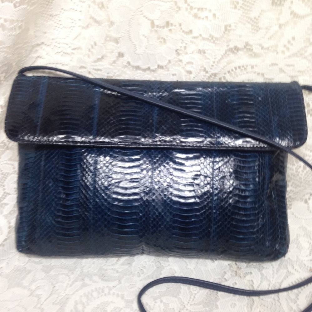 Gianni Bernini, Dark Blue Genuine Snakeskin Purse