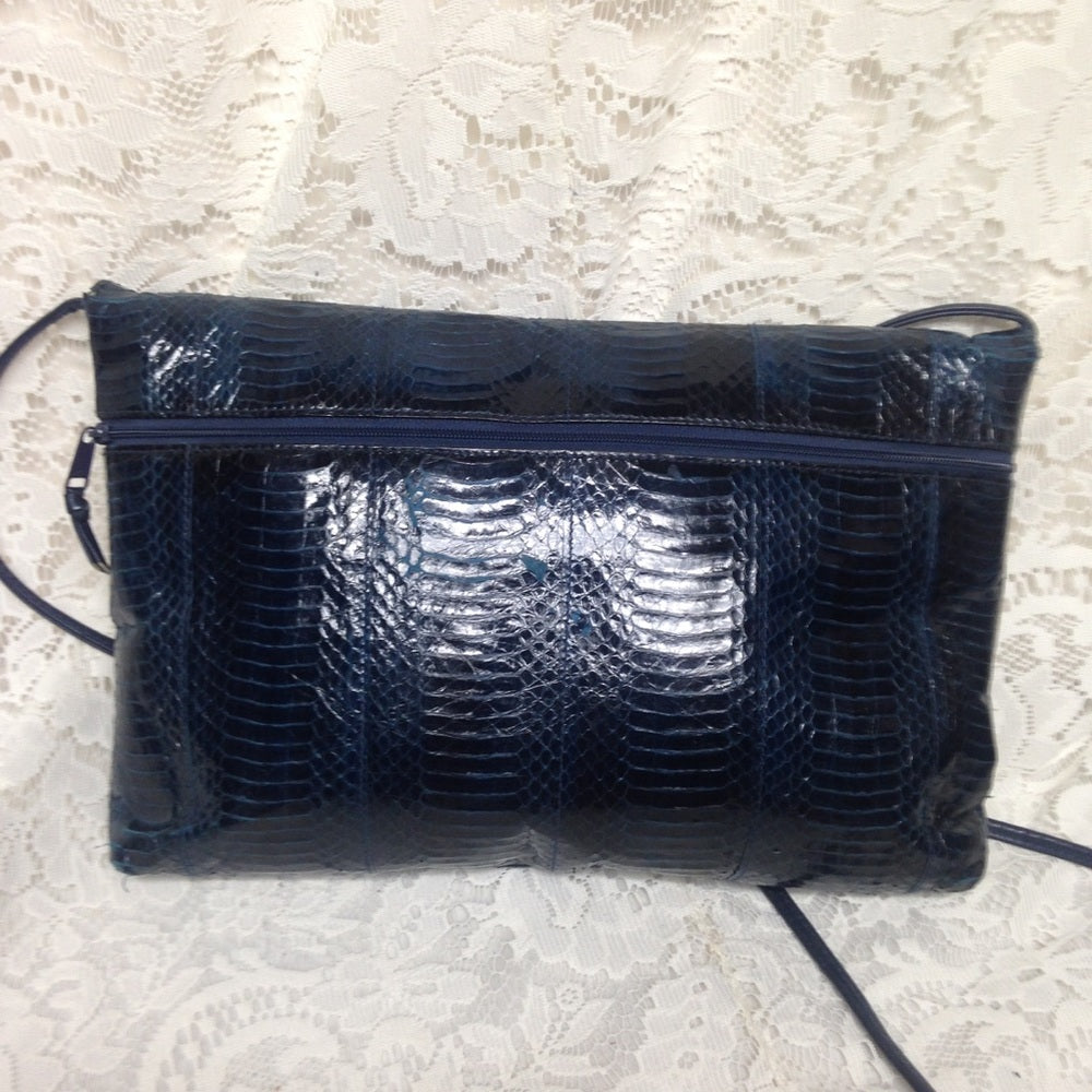 Gianni Bernini, Dark Blue Genuine Snakeskin Purse