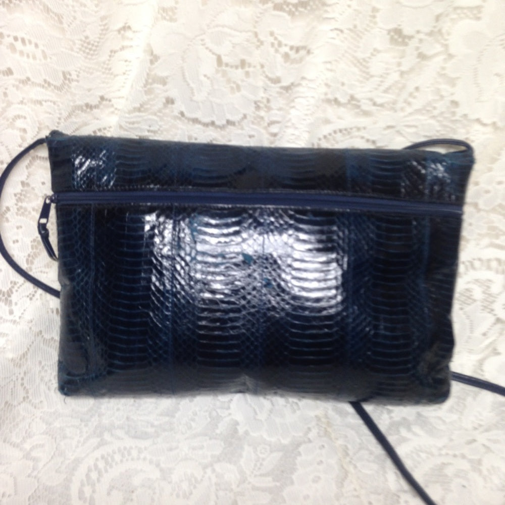 Gianni Bernini, Dark Blue Genuine Snakeskin Purse