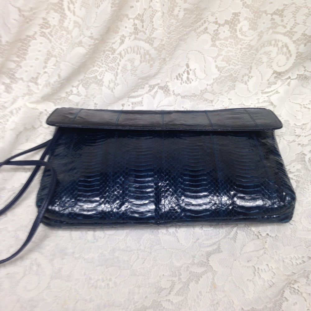 Gianni Bernini, Dark Blue Genuine Snakeskin Purse