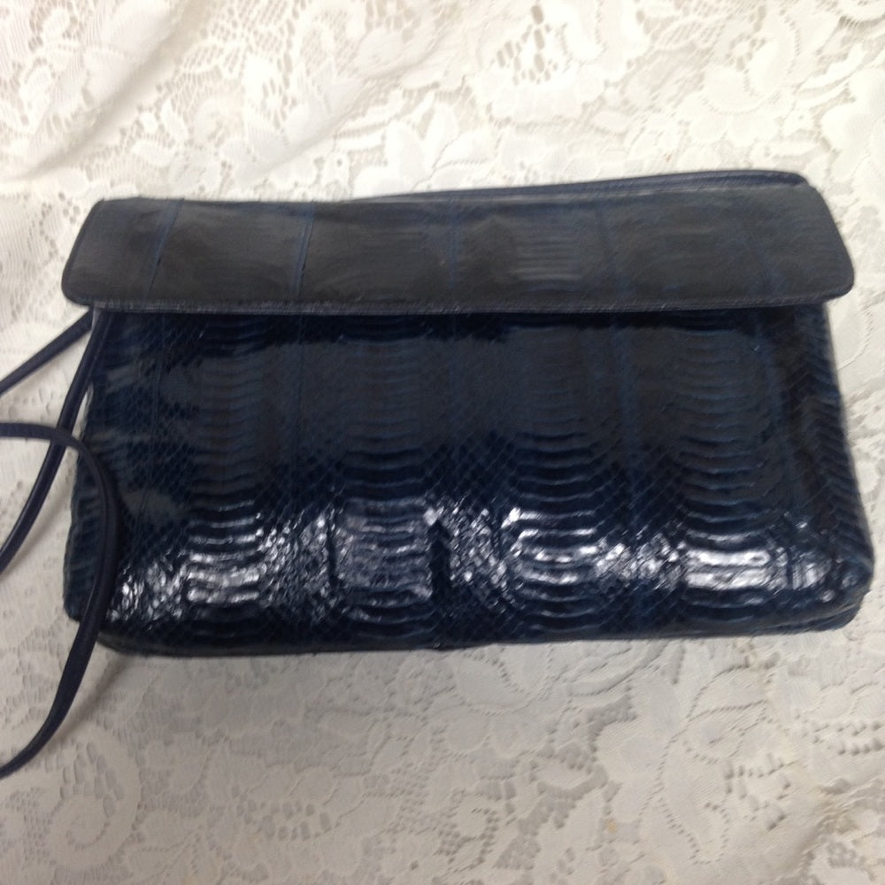 Gianni Bernini, Dark Blue Genuine Snakeskin Purse