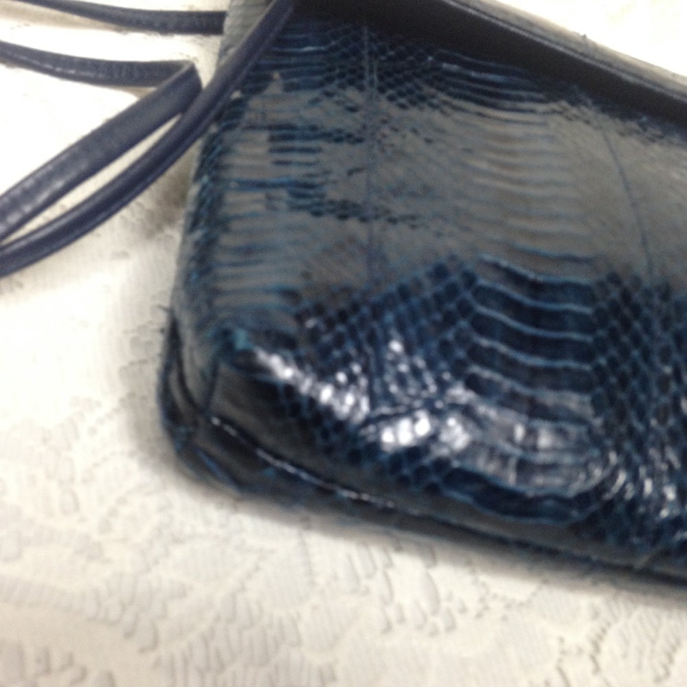 Gianni Bernini, Dark Blue Genuine Snakeskin Purse
