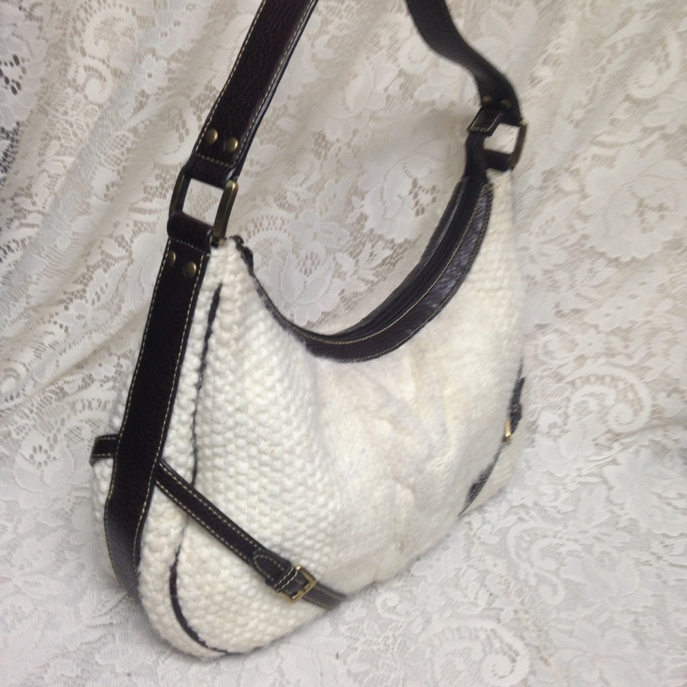 Chaps Beige Knitted Handbag13un x 8in x 4.5in