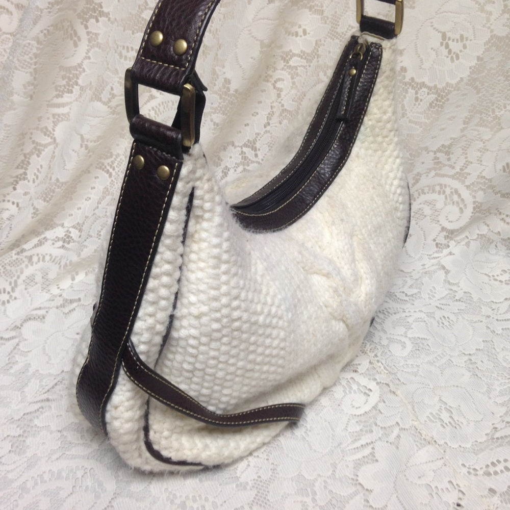 Chaps Beige Knitted Handbag13un x 8in x 4.5in