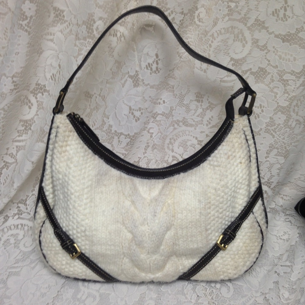 Chaps Beige Knitted Handbag13un x 8in x 4.5in