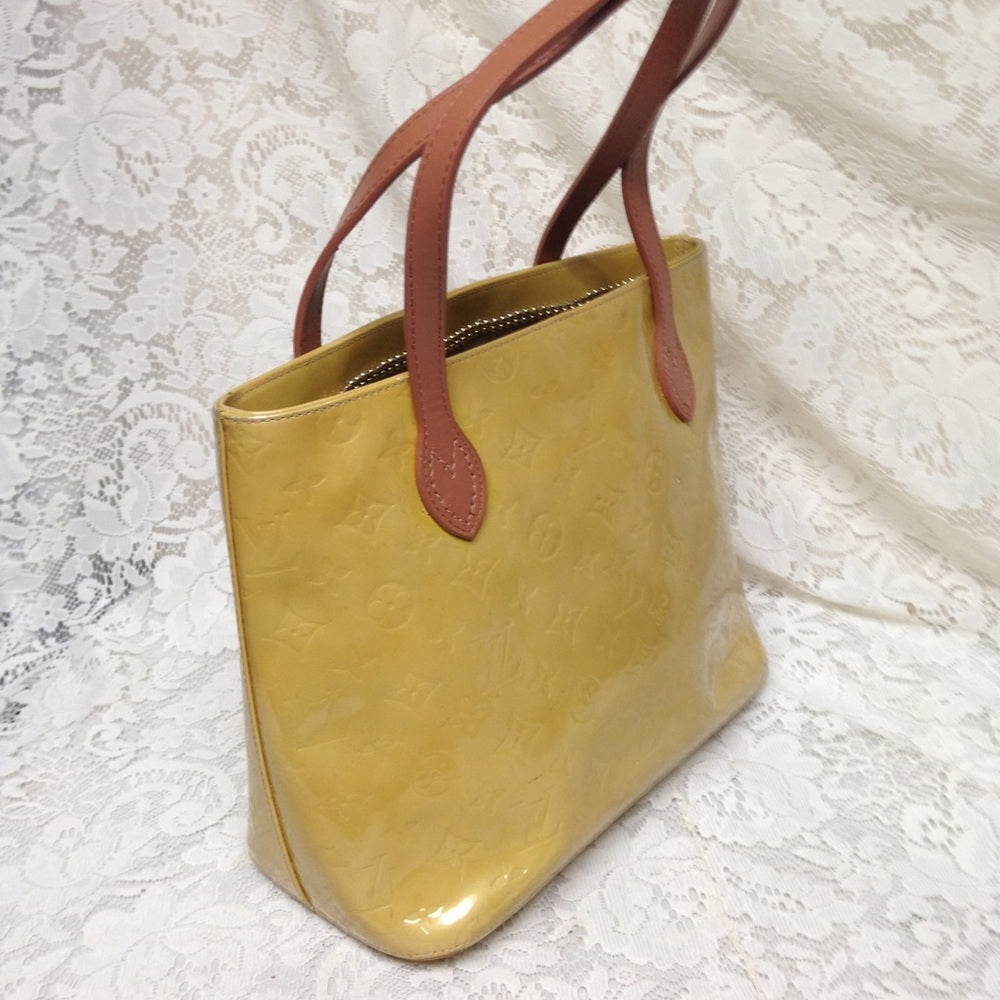 Authentic Louis Vuitton Yellow Vernis Tote 12x10x6