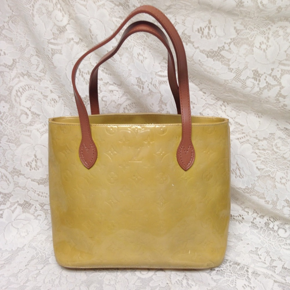Authentic Louis Vuitton Yellow Vernis Tote 12x10x6