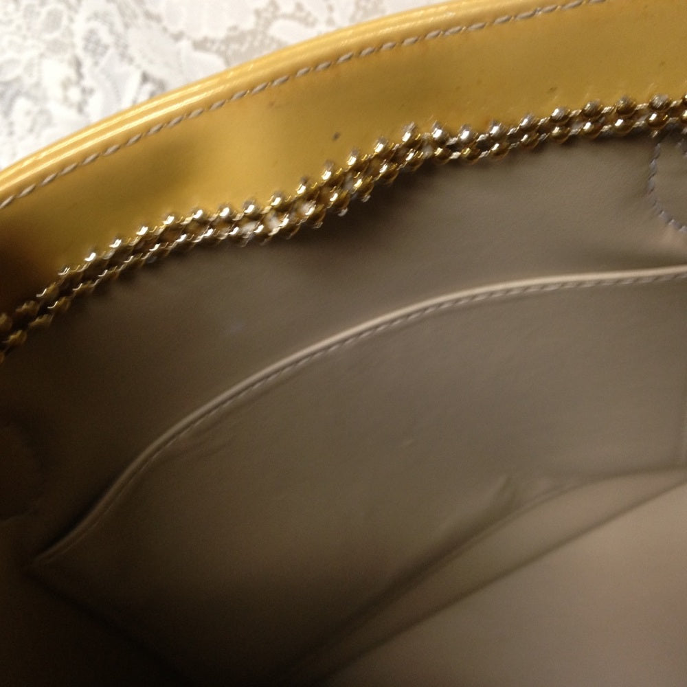 Authentic Louis Vuitton Yellow Vernis Tote 12x10x6