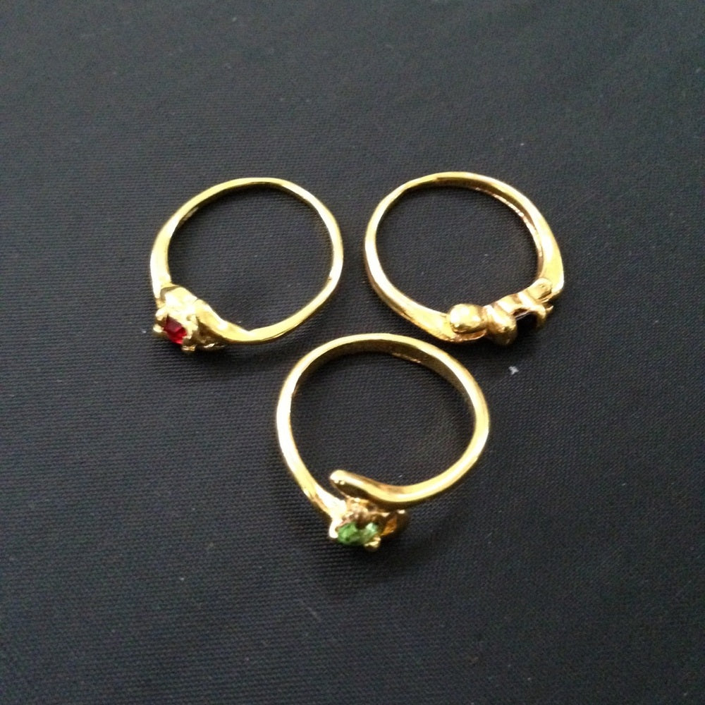 Vintage 3pc Gold Tiny Rings (size 4-5)