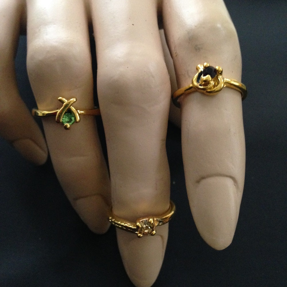 Vintage 3pc Gold Tiny Rings (size 5-6)