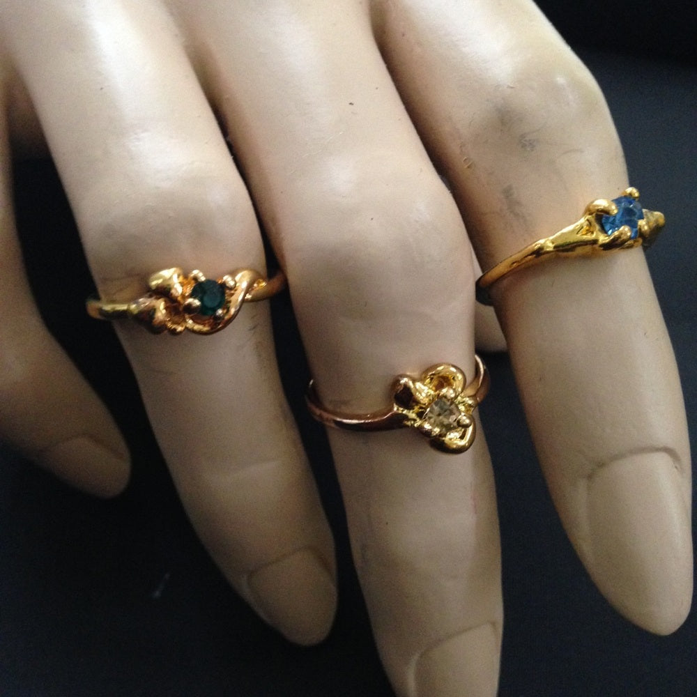 Vintage 3pc Gold Tiny Rings (size 5-6)