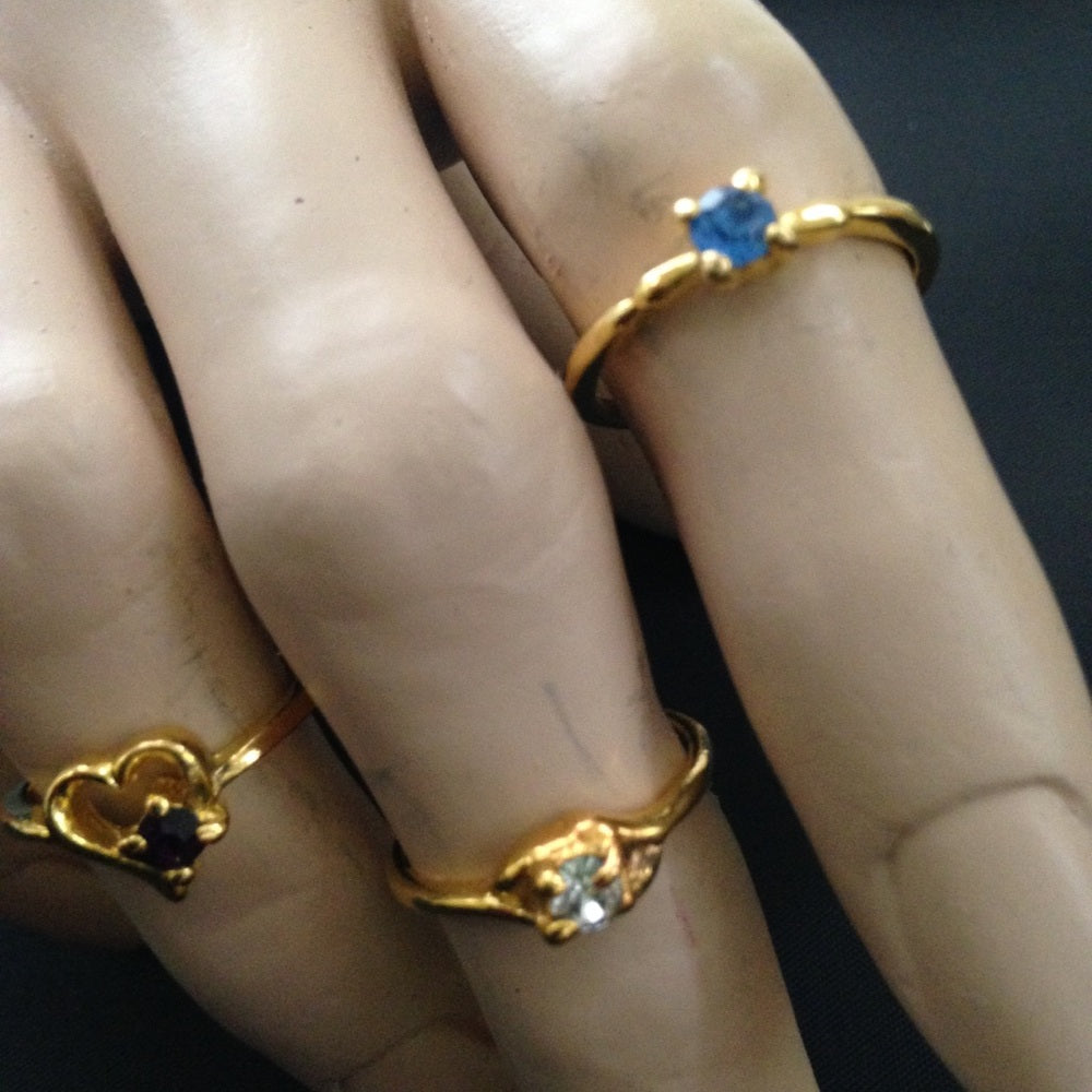 Vintage 3pc Gold Tiny Rings (size 5-6)