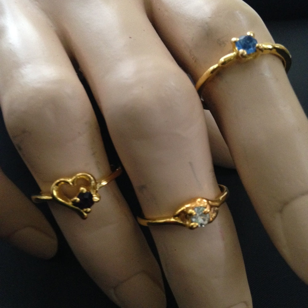 Vintage 3pc Gold Tiny Rings (size 5-6)