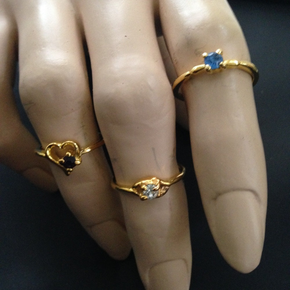 Vintage 3pc Gold Tiny Rings (size 5-6)