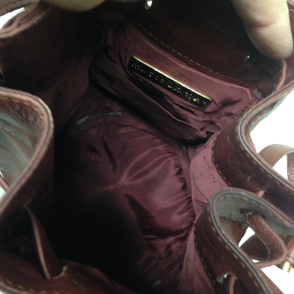 Cartier Burgundy Leather Drawstring Shoulder Bag