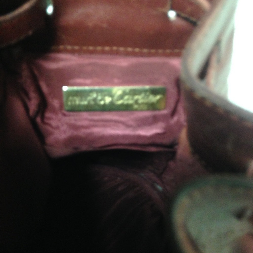 Cartier Burgundy Leather Drawstring Shoulder Bag