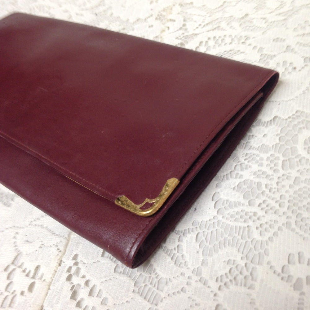 Cartier Burgundy Leather 2-way Clutch-Crossbody