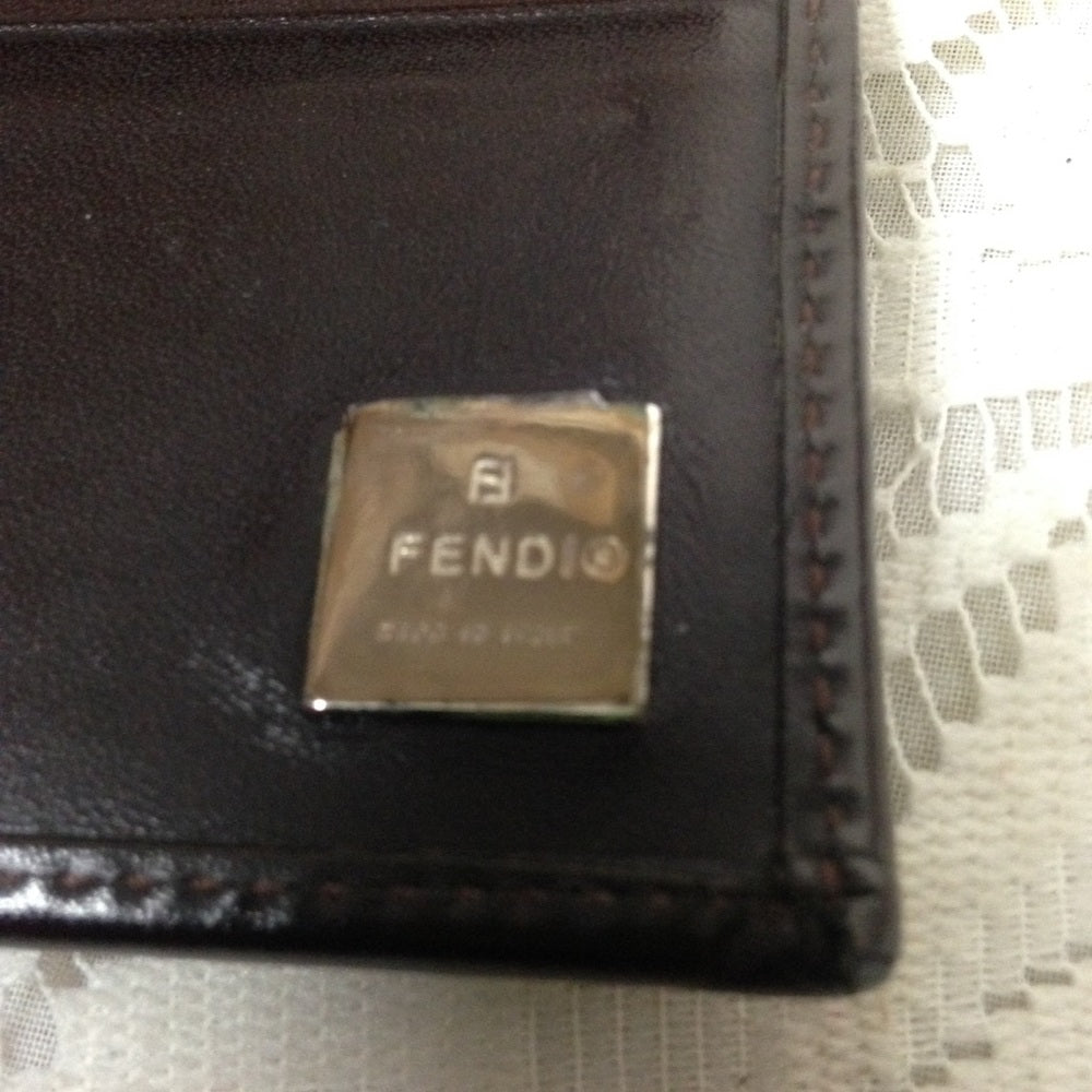 Fendi Italy, Zucca Pattern Compact Wallet 5inx4in