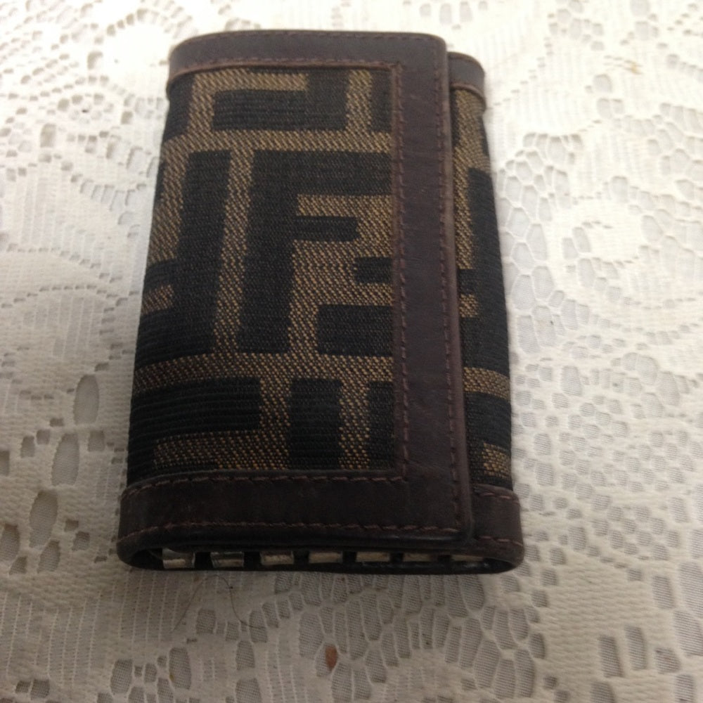 Fendi Italy, Zucca Pattern 4-hooks Key Case