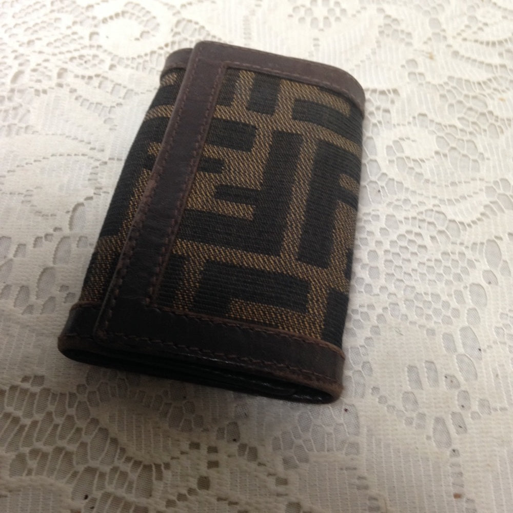 Fendi Italy, Zucca Pattern 4-hooks Key Case