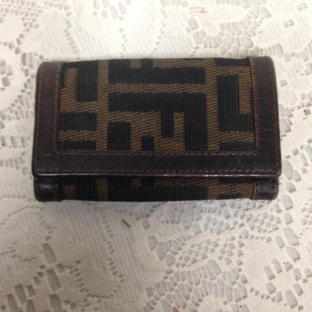 Fendi Italy, Zucca Pattern 4-hooks Key Case