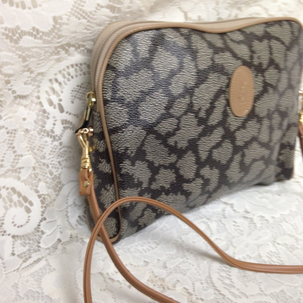 YSL Spotted Coated Canvas Clutch-Shoulder Bag