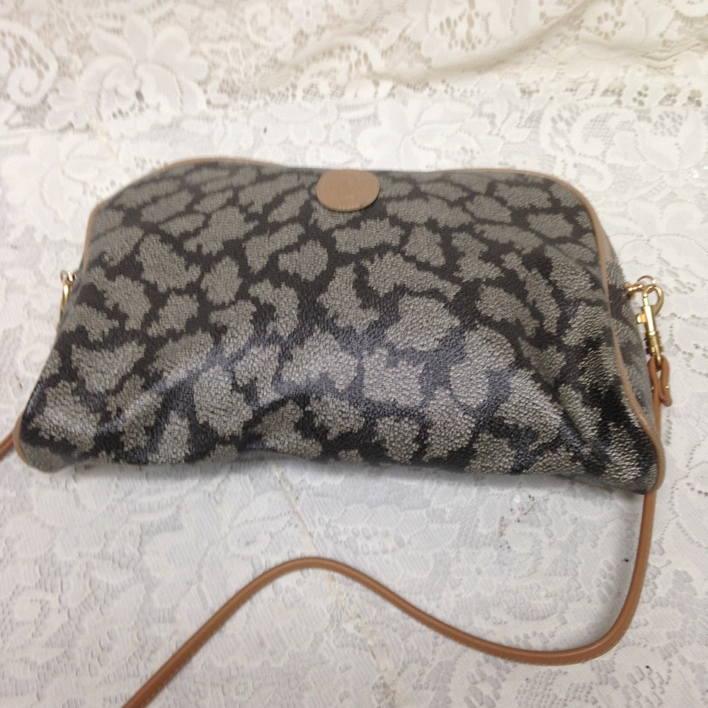 YSL Spotted Coated Canvas Clutch-Shoulder Bag