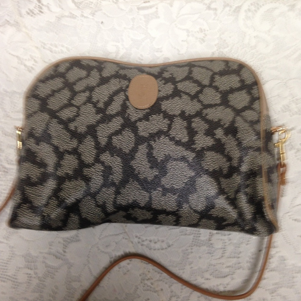 YSL Spotted Coated Canvas Clutch-Shoulder Bag
