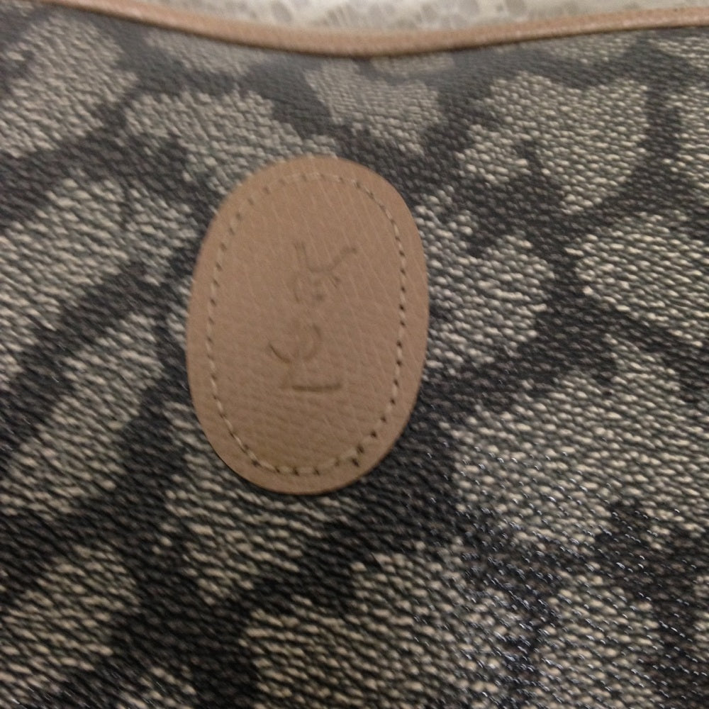 YSL Spotted Coated Canvas Clutch-Shoulder Bag