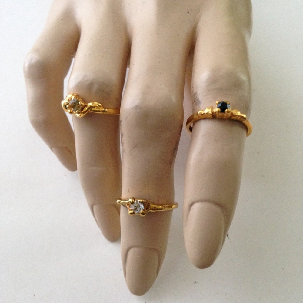 - Vintage 3pc Gold Tiny Rings (size 5-6)