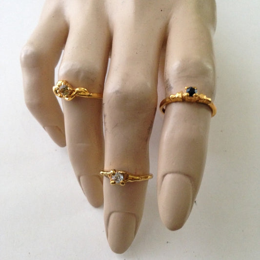 - Vintage 3pc Gold Tiny  Rings (size 5-6)