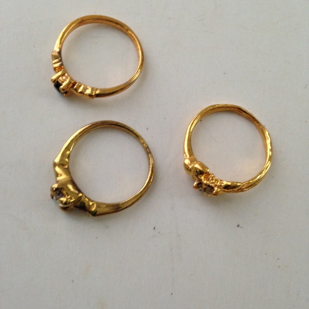 - Vintage 3pc Gold Tiny Rings (size 5-6)