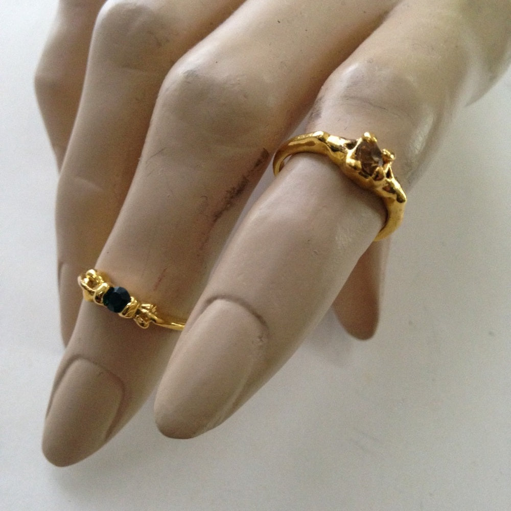 Vintage 2pc Gold Tiny Rings (size 5-6)