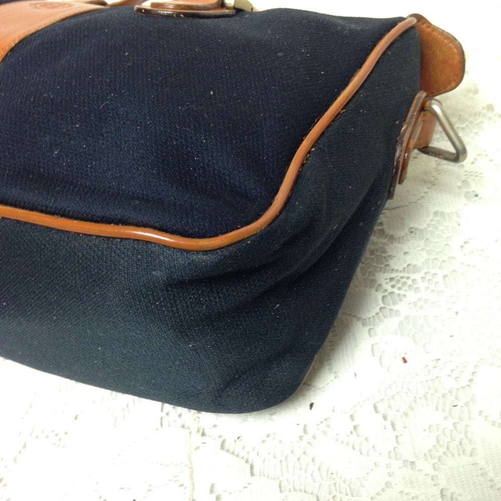Authentic Fendi, Blue Canvas Handbag-Crossbody
