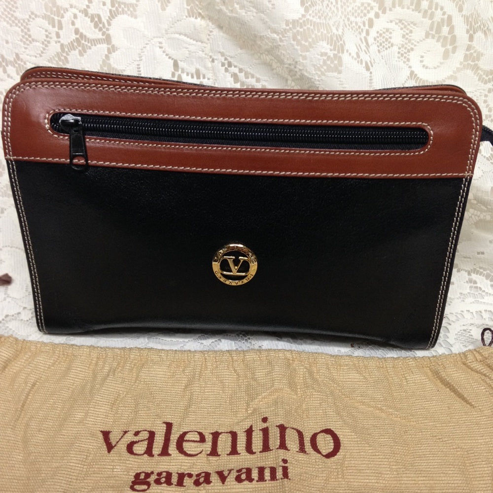 Valentino Garavani Black Leather Mens Clutch