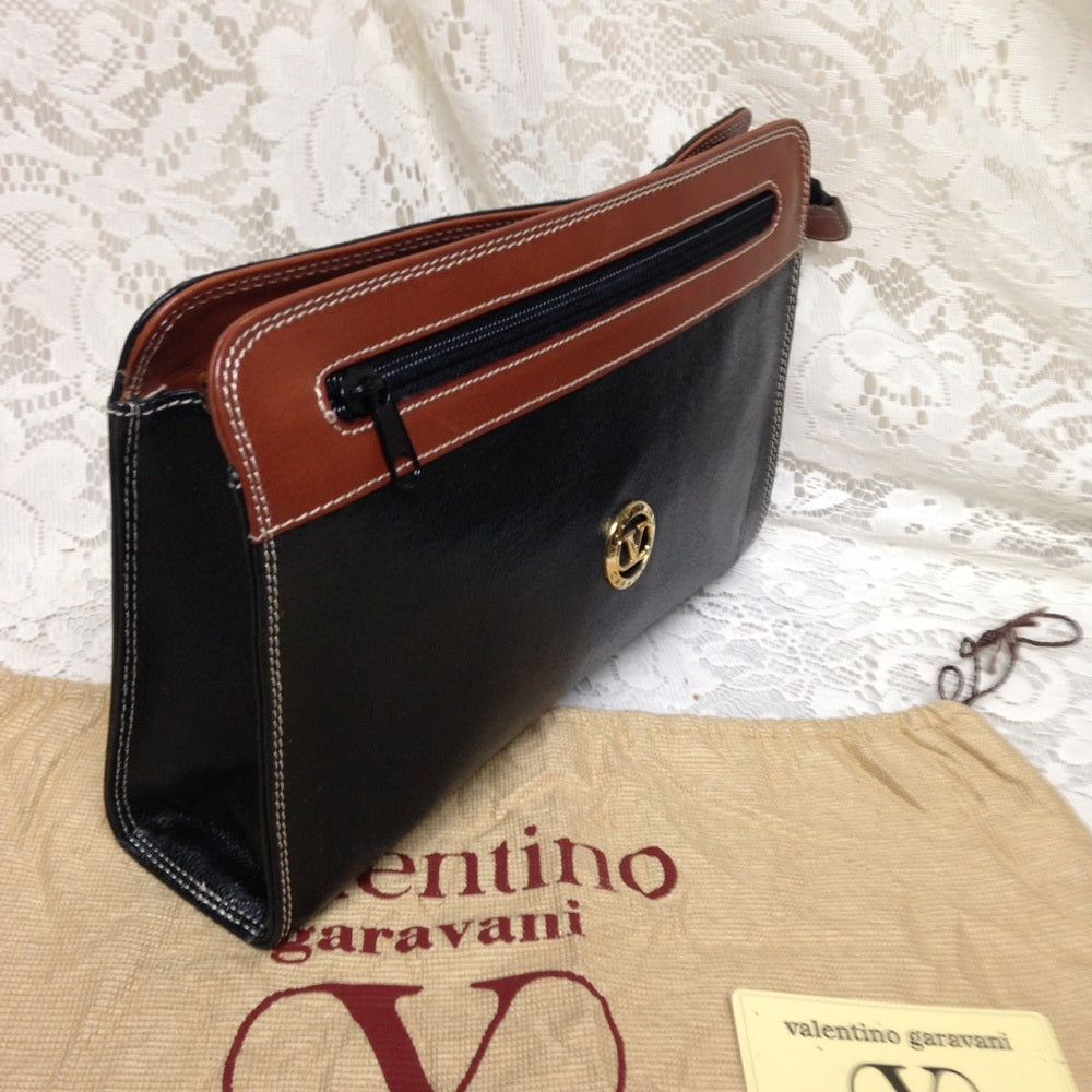 Valentino Garavani Black Leather Mens Clutch