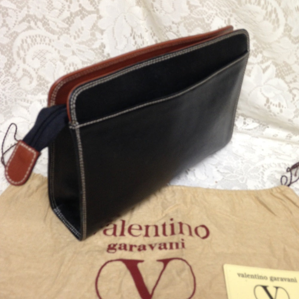 Valentino Garavani Black Leather Mens Clutch