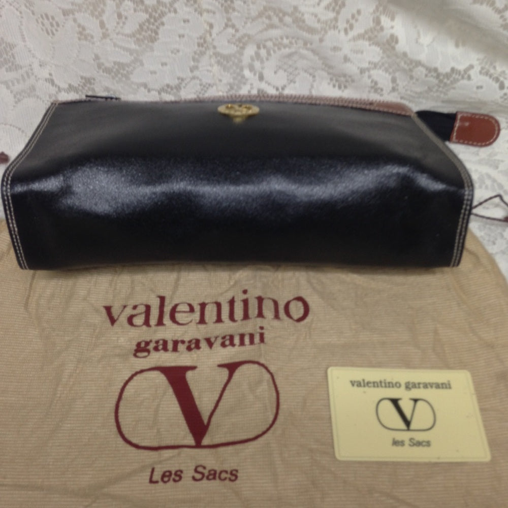 Valentino Garavani Black Leather Mens Clutch