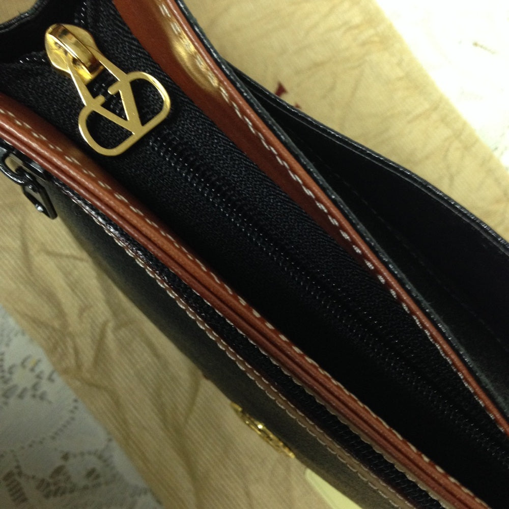 Valentino Garavani Black Leather Mens Clutch