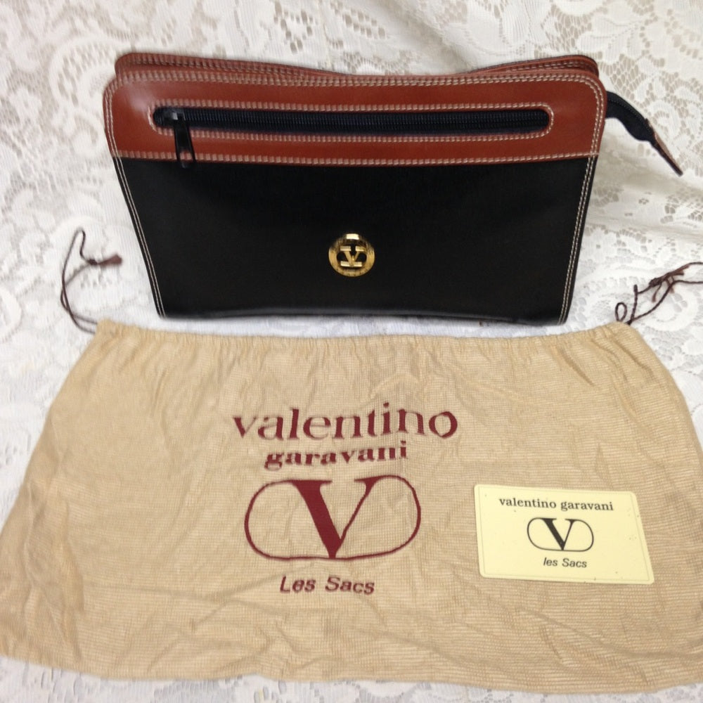 Valentino Garavani Black Leather Mens Clutch