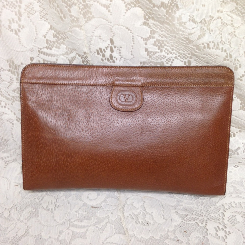 Valentino Garavani Tan Leather Mens Clutch